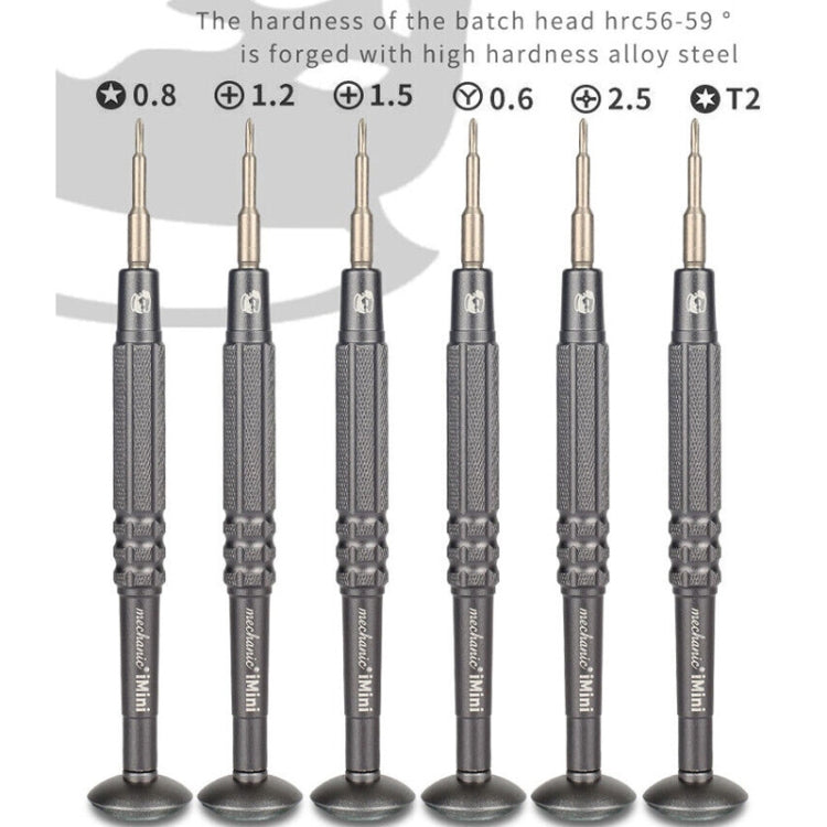 MECHANIC iMini Series Cell Phone Repair Glasses Screw Batch Watch Tool, Five Star 0.8, Triangle 0.6, Phillips 1.5, Phillips 1.2, Phillips 2.5, T2