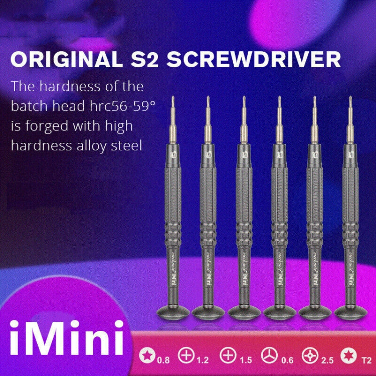 MECHANIC iMini Series Cell Phone Repair Glasses Screw Batch Watch Tool, Five Star 0.8, Triangle 0.6, Phillips 1.5, Phillips 1.2, Phillips 2.5, T2