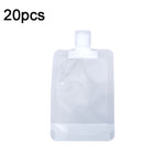 Sacchetti comprimibili per shampoo per lozione per sacchetti vuoti ricaricabili da viaggio da 20 pezzi, 30ml, 50ml, 100ml