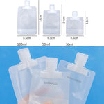 Sacchetti comprimibili per shampoo per lozione per sacchetti vuoti ricaricabili da viaggio da 20 pezzi, 30ml, 50ml, 100ml