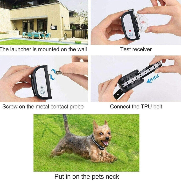 2 in 1 Pet Wireless Fence Bark Control Smart Dog Trainer, 1 For 1, 1 For 2, 1 For 3