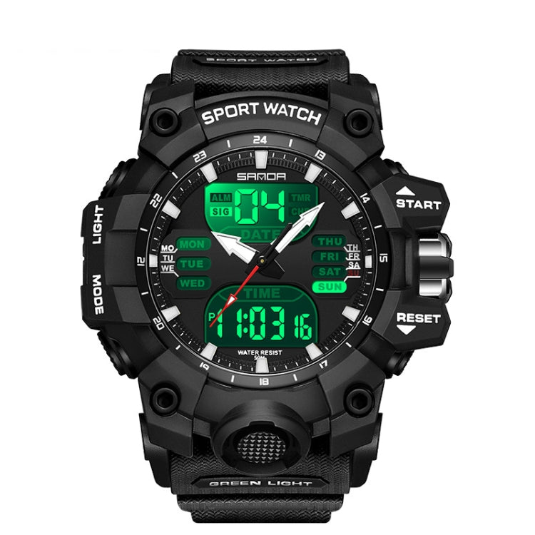 SANDA Green Light Sveglia Orologio multifunzionale impermeabile antiurto trasparente