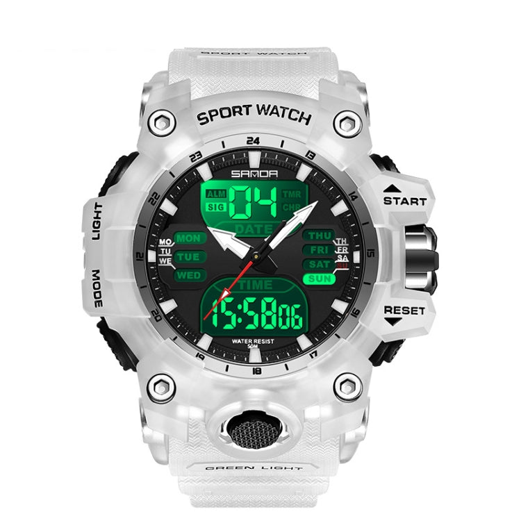 SANDA Green Light Sveglia Orologio multifunzionale impermeabile antiurto trasparente