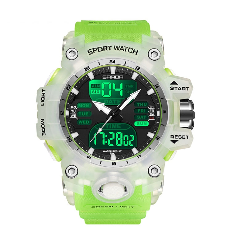 SANDA Green Light Sveglia Orologio multifunzionale impermeabile antiurto trasparente