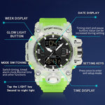 SANDA Green Light Sveglia Orologio multifunzionale impermeabile antiurto trasparente