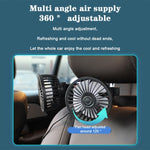 12V/24V Interfaccia USB posteriore sedile posteriore auto Potente ventola a doppia testa, F4207