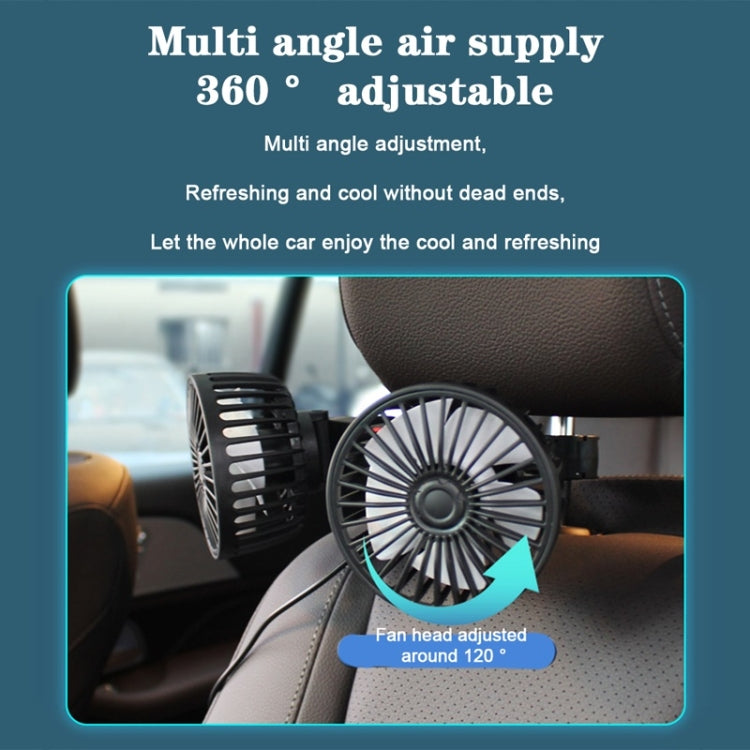 12V/24V Interfaccia USB posteriore sedile posteriore auto Potente ventola a doppia testa, F4207