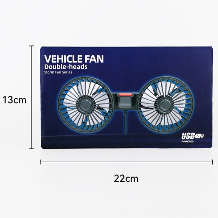 12V/24V Interfaccia USB posteriore sedile posteriore auto Potente ventola a doppia testa, F4207