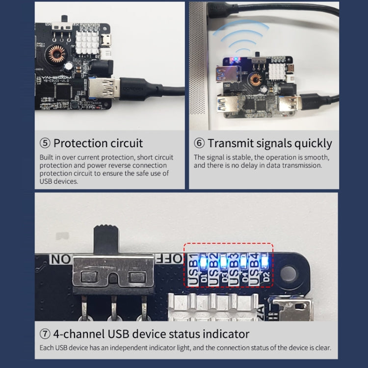 Yahboom USB 3.0 Hub espansione per robot e PC