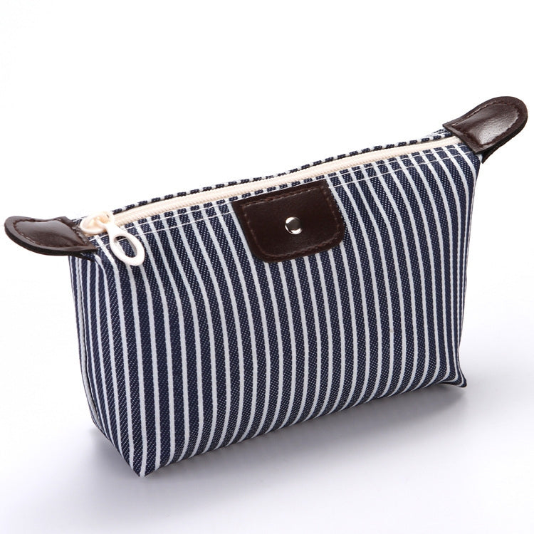 Borsa da toilette pieghevole da viaggio per gnocchi a righe da 5 pezzi