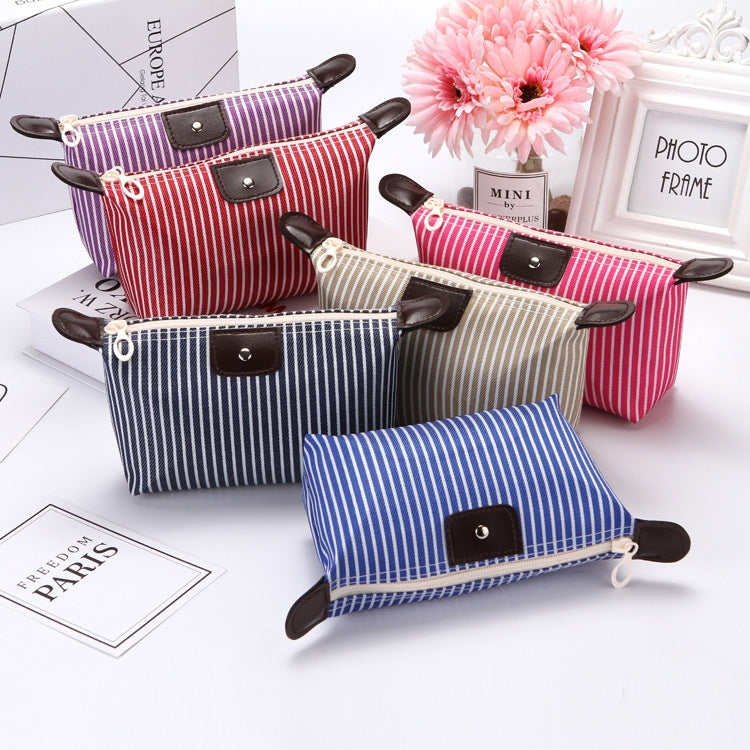 Borsa da toilette pieghevole da viaggio per gnocchi a righe da 5 pezzi