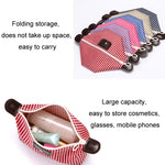 Borsa da toilette pieghevole da viaggio per gnocchi a righe da 5 pezzi