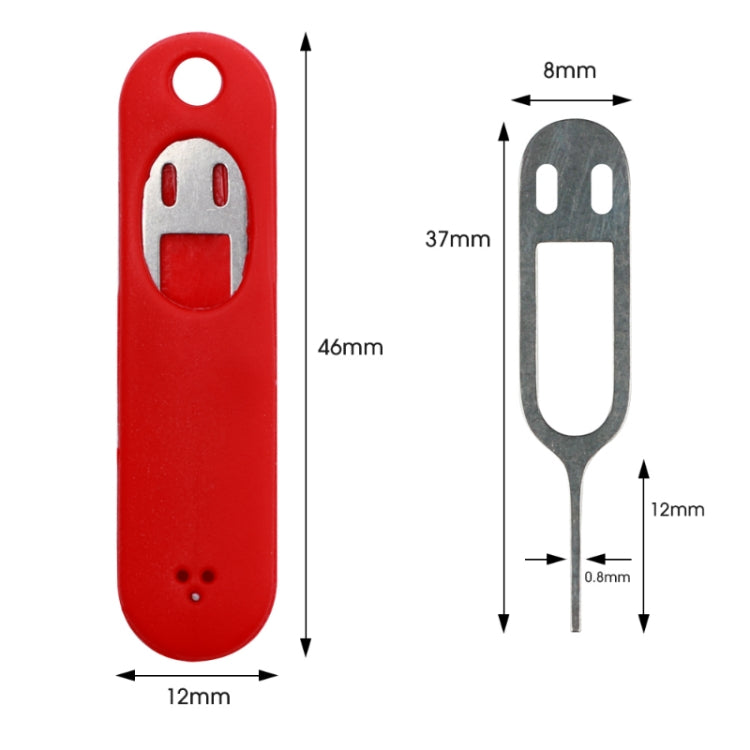 5pcs espellere il vassoio della carta SIM perni aperti strumento portachiavi con custodia in silicone