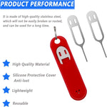 5pcs espellere il vassoio della carta SIM perni aperti strumento portachiavi con custodia in silicone