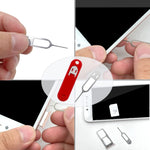 5pcs espellere il vassoio della carta SIM perni aperti strumento portachiavi con custodia in silicone