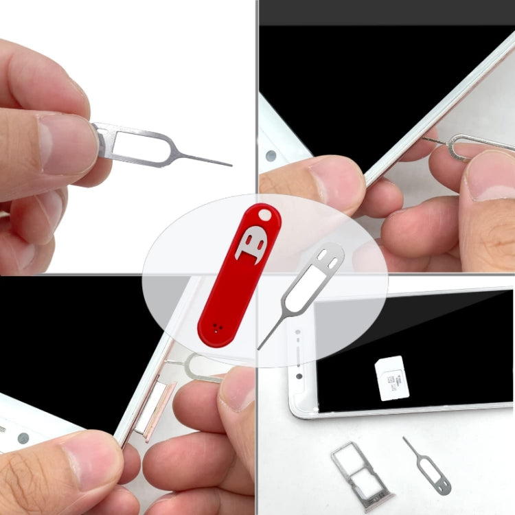 5pcs espellere il vassoio della carta SIM perni aperti strumento portachiavi con custodia in silicone