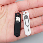 5pcs espellere il vassoio della carta SIM perni aperti strumento portachiavi con custodia in silicone