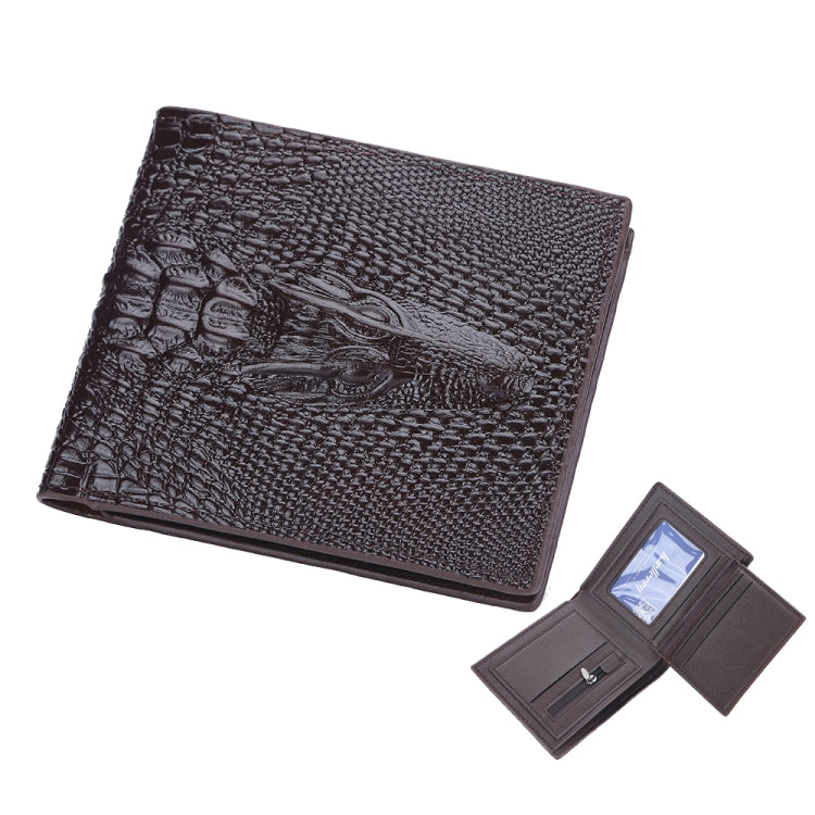 Baellerry Portafoglio corto da uomo con stampa coccodrillo Portamonete vintage multi-scheda
