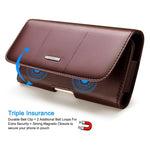 Custodia da cintura in pelle con alette magnetiche Nuoku per smartphone, 15.5 x 7.5 x 2.5cm   5.8 Inch, 17.3 x 8 x 2.5cm  6.7 Inch
