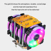 Computer desktop EVSKY 500 4 Ventola di raffreddamento CPU silenziata con tubi in rame, Single Fan Without Light, No Light Three Fans, Color Single Fan, Color Three Fans