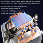 Computer desktop EVSKY 500 4 Ventola di raffreddamento CPU silenziata con tubi in rame, Single Fan Without Light, No Light Three Fans, Color Single Fan, Color Three Fans