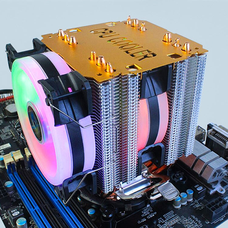 Computer desktop EVSKY 500 4 Ventola di raffreddamento CPU silenziata con tubi in rame, Single Fan Without Light, No Light Three Fans, Color Single Fan, Color Three Fans