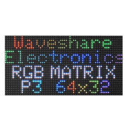 Pannello a matrice LED RGB a colori Waveshare, passo 3 mm, 64 × 32 pixel, luminosità regolabile,, Standard Version, GOB Version