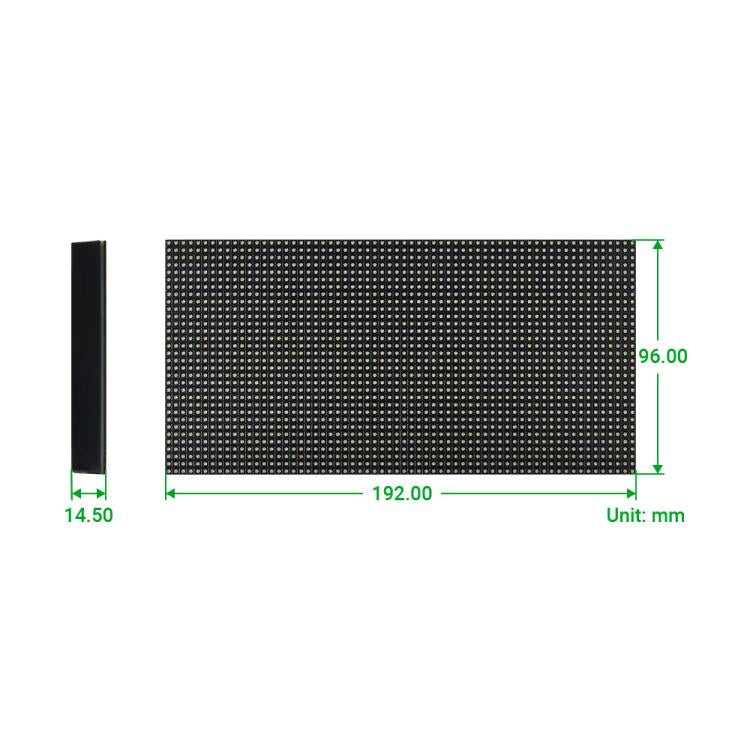 Pannello matrice LED RGB 64x32 pixel passo 3mm luminosità regolab