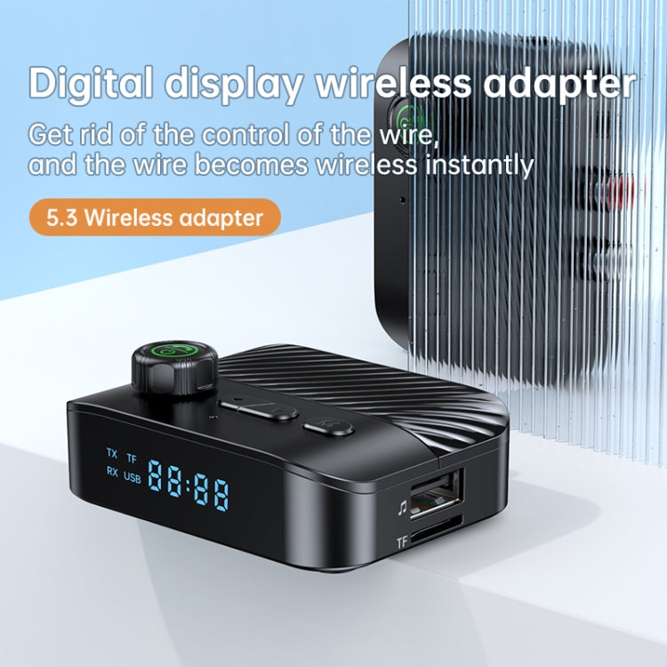 Display digitale Bluetooth 5.3 Ricevitore audio Trasmettitore Supporto USB / TF Card Lettore MP3, C68