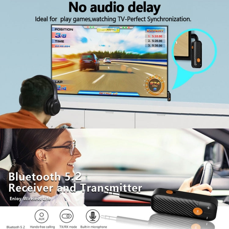 Trasmettitore per computer TV con ricevitore per auto Bluetooth 5.2, BT16