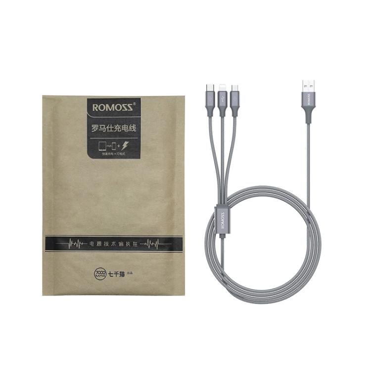 Cavo 3 in 1 ROMOSS 3.5A 8 Pin Micro USB Tipo C 1-1.5m
