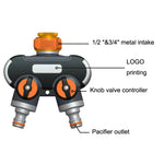 Irrigazione e irrigazione del giardino Un divisore d'acqua a due rubinetti, With Plastic Adapter, With Copper Adapter, With Thread European Connector, With Thread European Connector+Plastic Nipple Connector