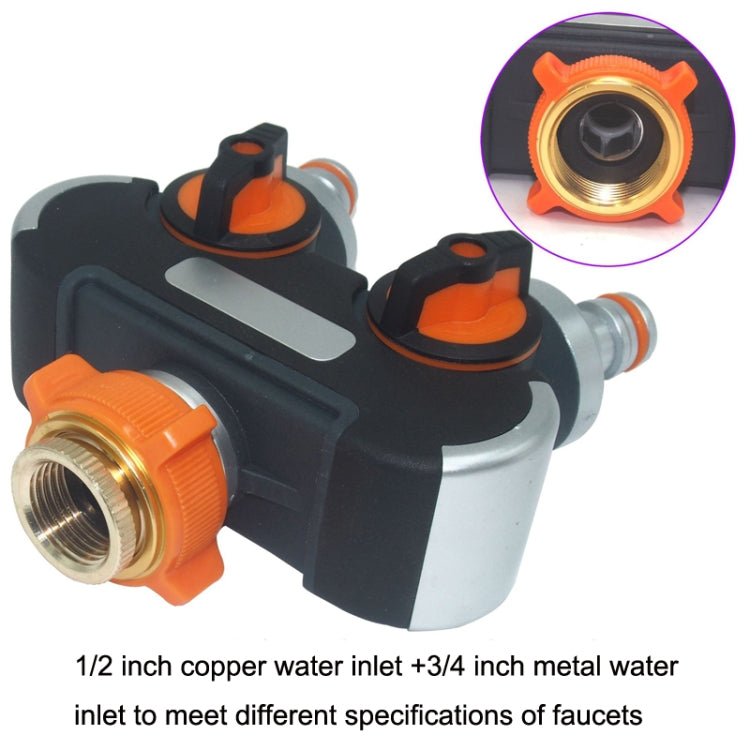 Irrigazione e irrigazione del giardino Un divisore d'acqua a due rubinetti, With Plastic Adapter, With Copper Adapter, With Thread European Connector, With Thread European Connector+Plastic Nipple Connector