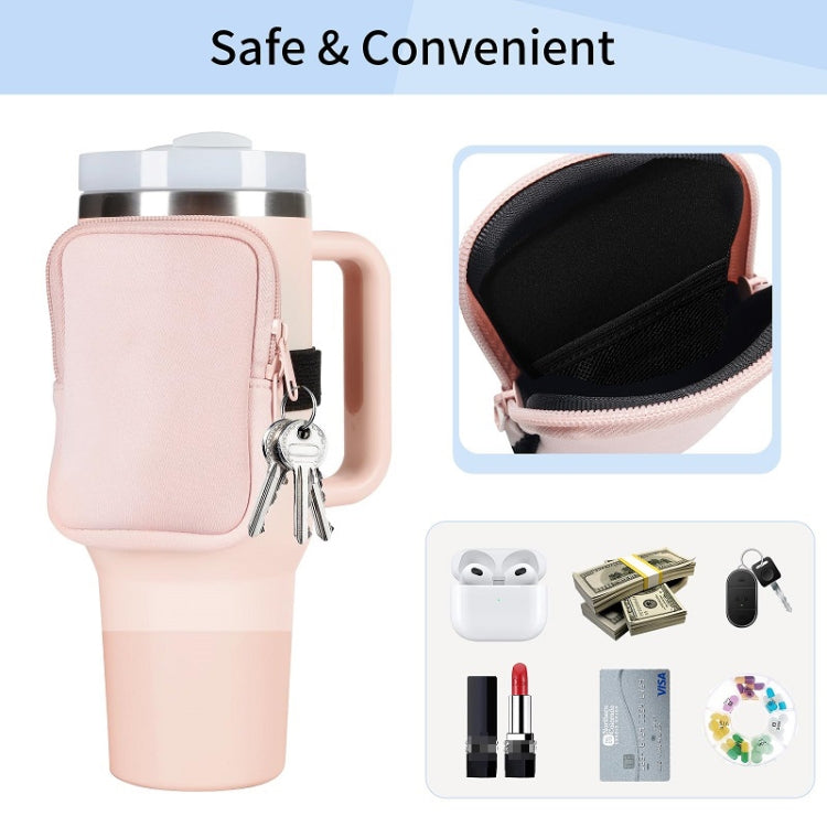 Tasche portaoggetti laterali per bicchieri d'acqua con cerniera adatta per bicchiere da 40 once, Single Pocket