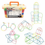Giocattolo costruttivo cannucce e connettori in plastica
