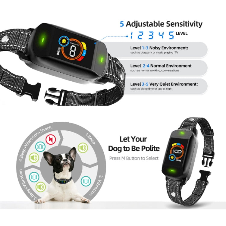 Schermo a colori Bark Stopper Addestratore per cani intelligente impermeabile ricaricabile