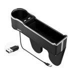 Caricatore USB multifunzionale per cellulare con scatola portaoggetti per seggiolino auto, Standard Black, Standard Red, Standard Beige, Standard Brown, QC3.0 Black, QC3.0 Red, QC3.0 Beige, QC3.0 Brown