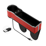 Caricatore USB multifunzionale per cellulare con scatola portaoggetti per seggiolino auto, Standard Black, Standard Red, Standard Beige, Standard Brown, QC3.0 Black, QC3.0 Red, QC3.0 Beige, QC3.0 Brown