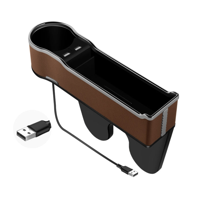 Caricatore USB multifunzionale per cellulare con scatola portaoggetti per seggiolino auto, Standard Black, Standard Red, Standard Beige, Standard Brown, QC3.0 Black, QC3.0 Red, QC3.0 Beige, QC3.0 Brown