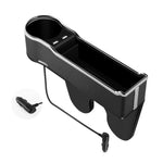 Caricatore USB multifunzionale per cellulare con scatola portaoggetti per seggiolino auto, Standard Black, Standard Red, Standard Beige, Standard Brown, QC3.0 Black, QC3.0 Red, QC3.0 Beige, QC3.0 Brown