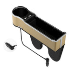 Caricatore USB multifunzionale per cellulare con scatola portaoggetti per seggiolino auto, Standard Black, Standard Red, Standard Beige, Standard Brown, QC3.0 Black, QC3.0 Red, QC3.0 Beige, QC3.0 Brown