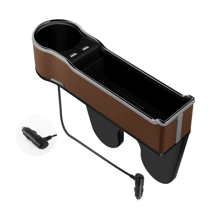 Caricatore USB multifunzionale per cellulare con scatola portaoggetti per seggiolino auto, Standard Black, Standard Red, Standard Beige, Standard Brown, QC3.0 Black, QC3.0 Red, QC3.0 Beige, QC3.0 Brown