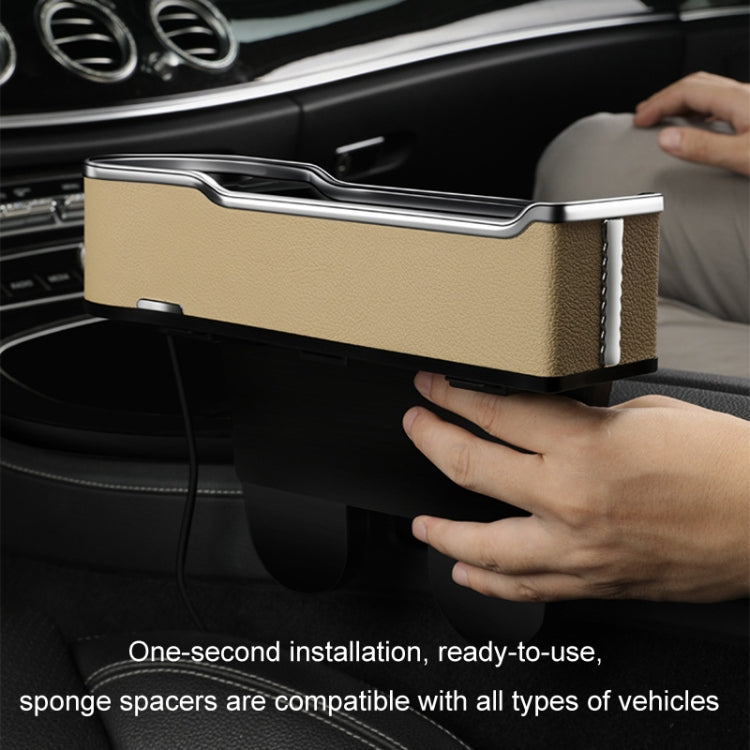 Caricatore USB multifunzionale per cellulare con scatola portaoggetti per seggiolino auto, Standard Black, Standard Red, Standard Beige, Standard Brown, QC3.0 Black, QC3.0 Red, QC3.0 Beige, QC3.0 Brown