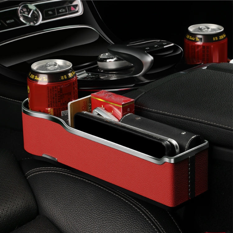 Caricatore USB multifunzionale per cellulare con scatola portaoggetti per seggiolino auto, Standard Black, Standard Red, Standard Beige, Standard Brown, QC3.0 Black, QC3.0 Red, QC3.0 Beige, QC3.0 Brown