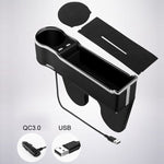 Caricatore USB multifunzionale per cellulare con scatola portaoggetti per seggiolino auto, Standard Black, Standard Red, Standard Beige, Standard Brown, QC3.0 Black, QC3.0 Red, QC3.0 Beige, QC3.0 Brown