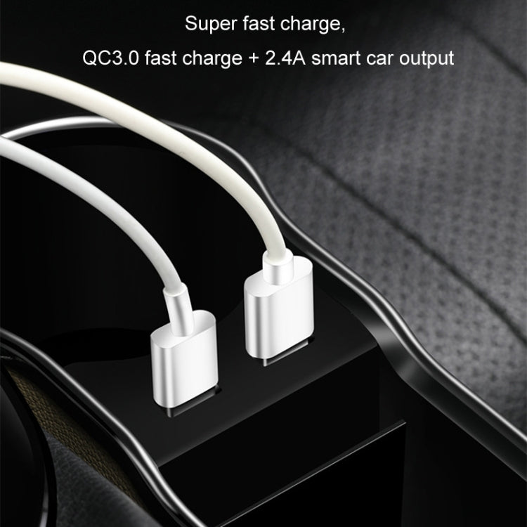 Caricatore USB multifunzionale per cellulare con scatola portaoggetti per seggiolino auto, Standard Black, Standard Red, Standard Beige, Standard Brown, QC3.0 Black, QC3.0 Red, QC3.0 Beige, QC3.0 Brown