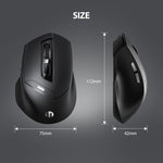Inphic DR01 Bluetooth 3 modalità mouse wireless ricarica silenziosa gioco da ufficio computer portatile uso domestico, DR01 (Black)