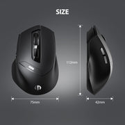 Inphic DR01 Bluetooth 3 modalità mouse wireless ricarica silenziosa gioco da ufficio computer portatile uso domestico, DR01 (Black)