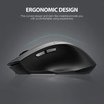 Inphic DR01 Bluetooth 3 modalità mouse wireless ricarica silenziosa gioco da ufficio computer portatile uso domestico, DR01 (Black)