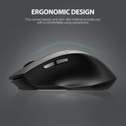Inphic DR01 Bluetooth 3 modalità mouse wireless ricarica silenziosa gioco da ufficio computer portatile uso domestico, DR01 (Black)